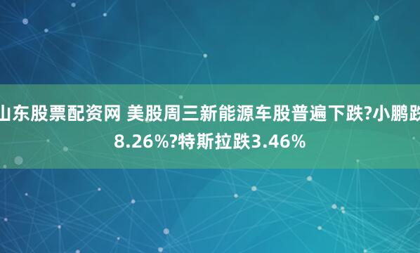 山东股票配资网 美股周三新能源车股普遍下跌?小鹏跌8.26%?特斯拉跌3.46%